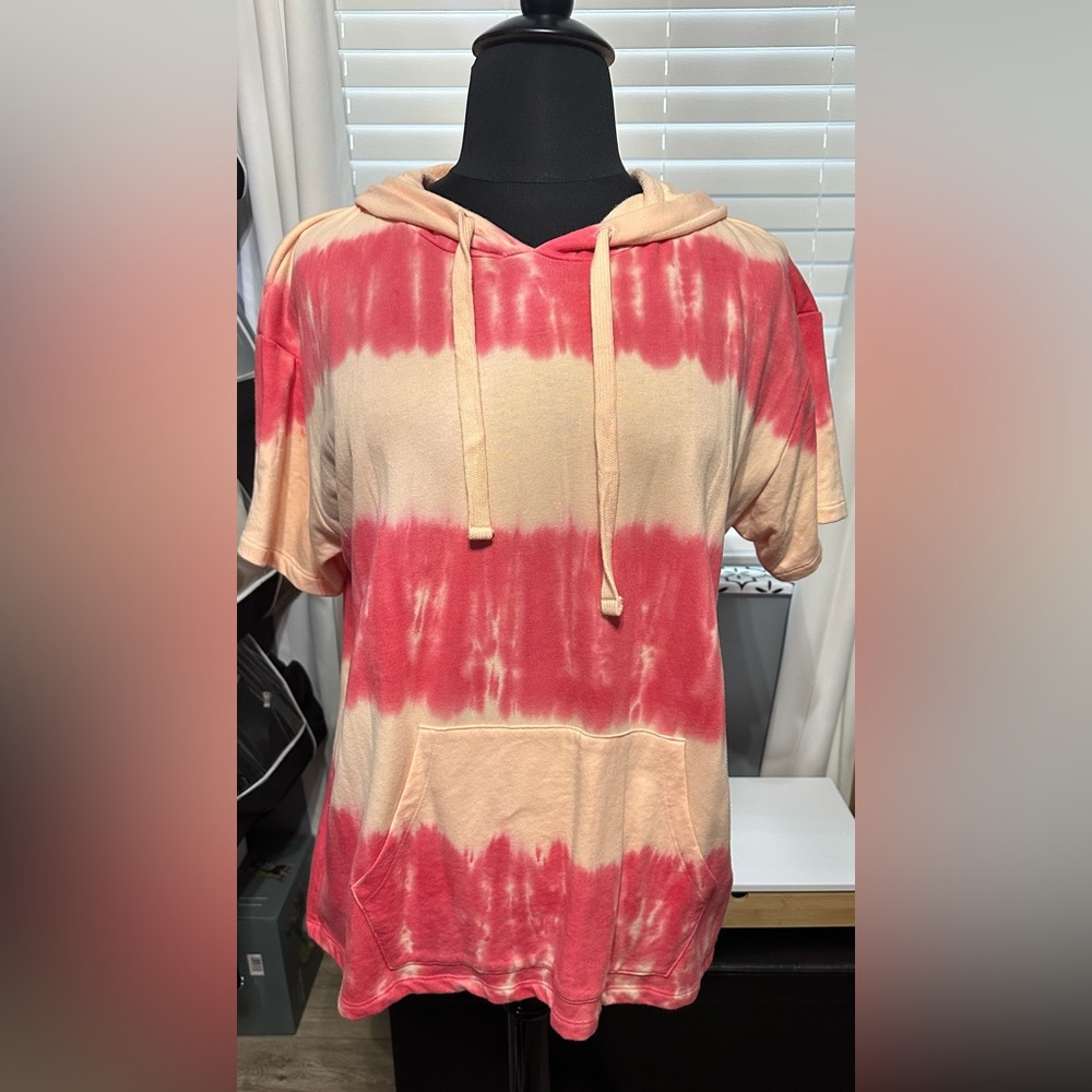 LIVI Red and Cream Tie-Dye Top